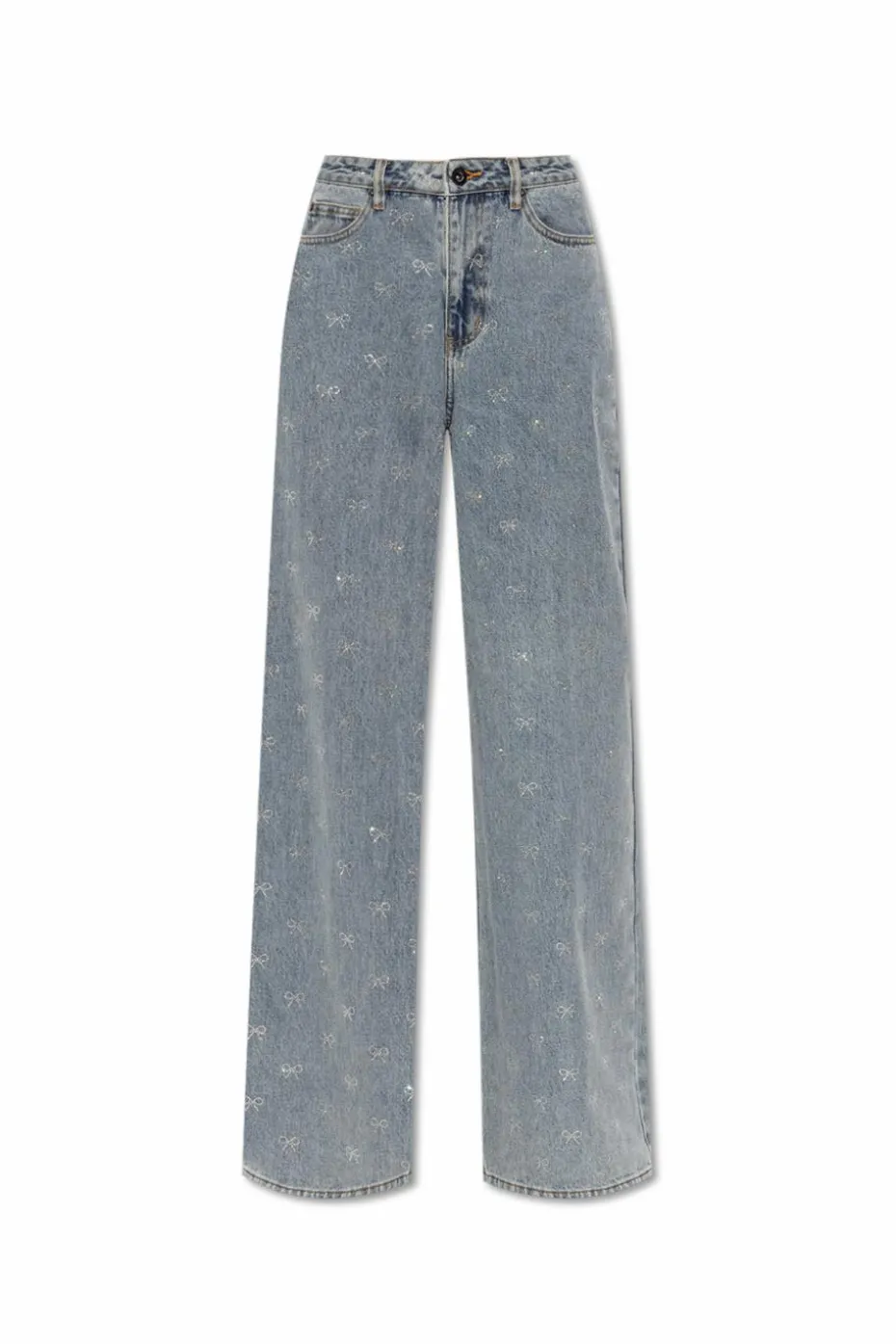 Self-Portrait BLUE Jeans with shimmering appliqués