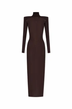 Self-Portrait BROWN Dress with shoulder pads