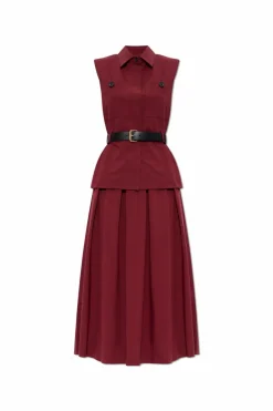 Self-Portrait BURGUNDY Dress with belt