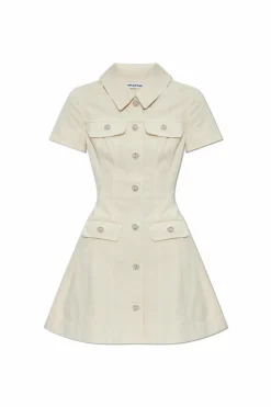 Self-Portrait cream Denim dress