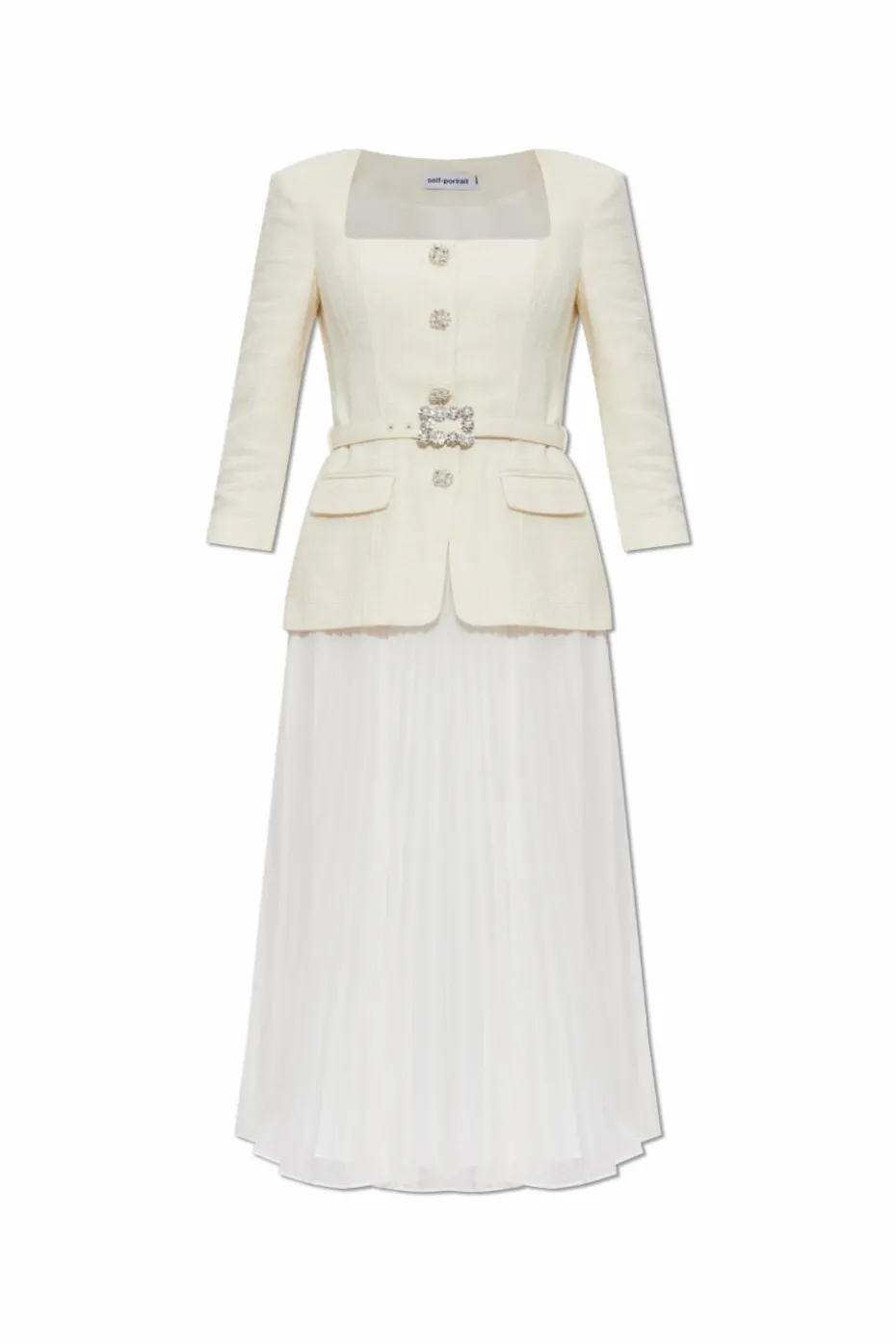 Self-Portrait cream Dress with belt
