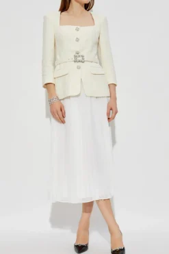 Self-Portrait cream Dress with belt