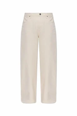 Self-Portrait cream Jeans with sewn-in zipper in the legs