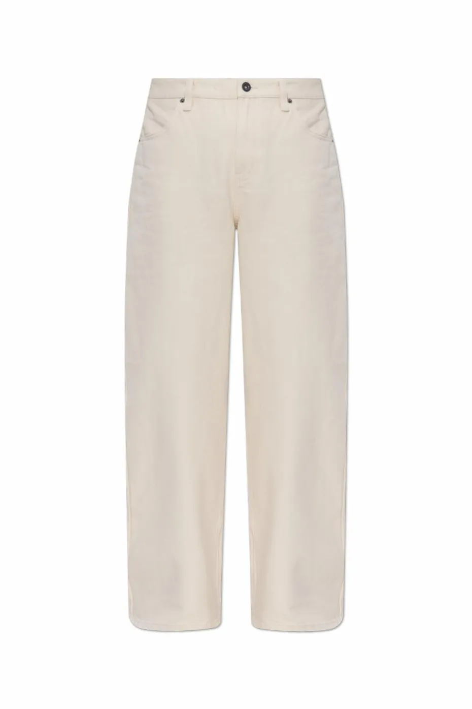 Self-Portrait cream Jeans with sewn-in zipper in the legs