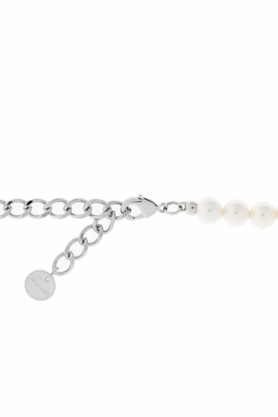 Self-Portrait cream Necklace with shimmering crystals