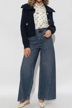 Self-Portrait cream Shirt with decorative tie at the neckline