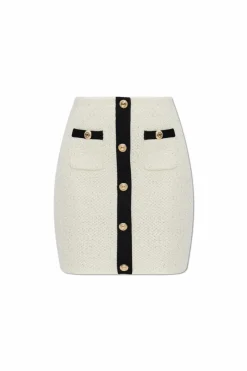 Self-Portrait cream Skirt with shimmering appliquƩs