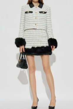 Self-Portrait cream Tweed jacket