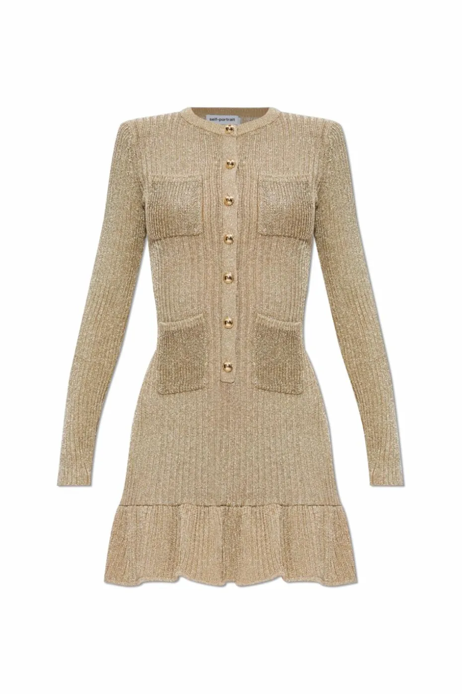 Self-Portrait GOLD Dress with lurex thread