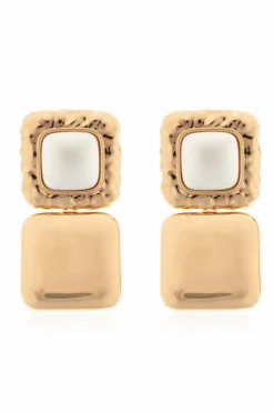 Self-Portrait GOLD Earrings with shimmering crystals