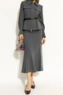 Self-Portrait GREY Dress with detachable skirt