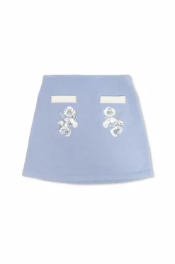 Self-Portrait Kids BLUE Skirt with shimmering appliquƩs