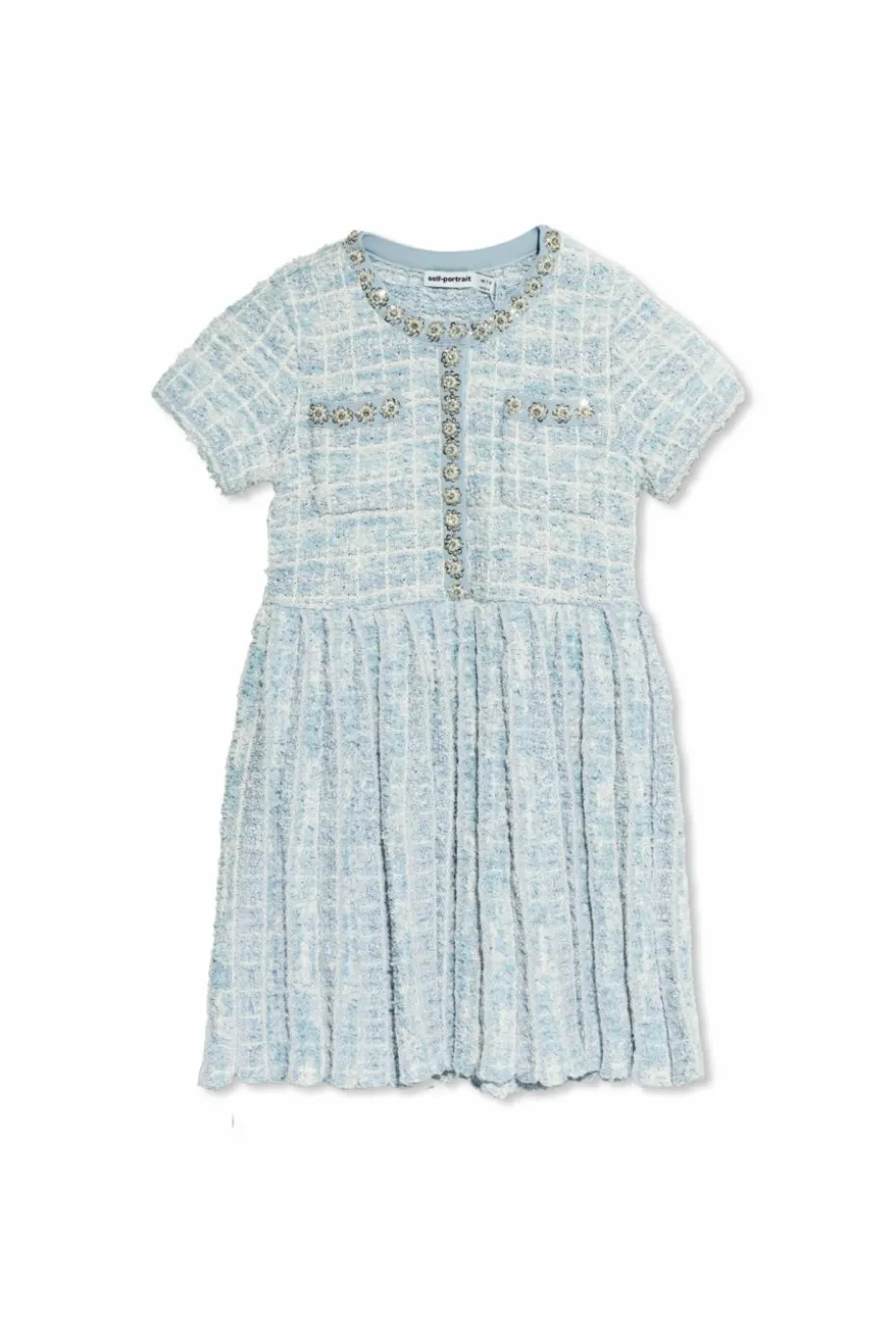 Self-Portrait Kids BLUE Tweed Dress