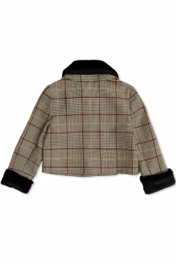 Self-Portrait Kids BROWN Jacket with faux fur