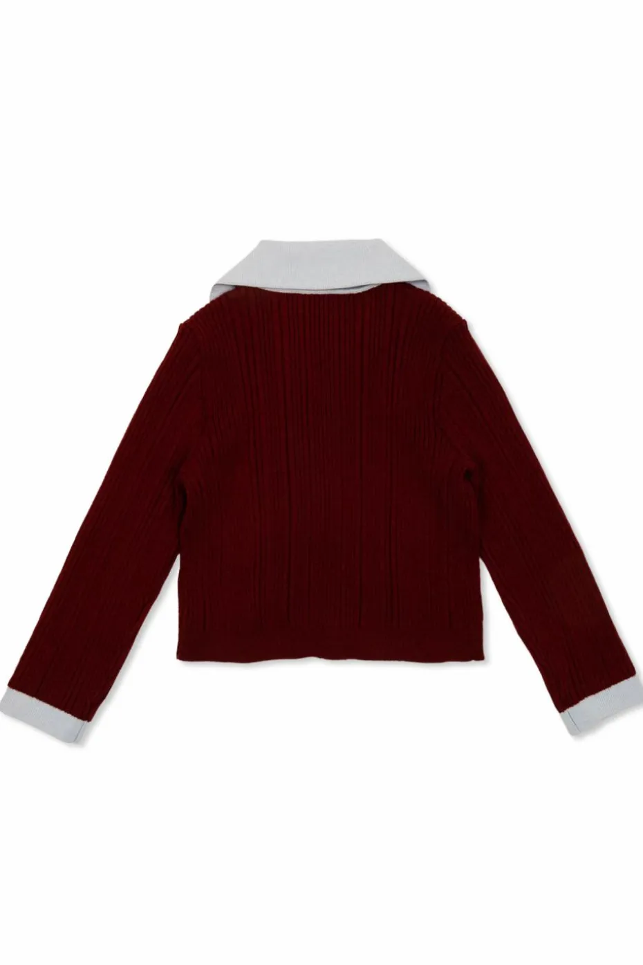 Self-Portrait Kids BURGUNDY Ribbed cardigan