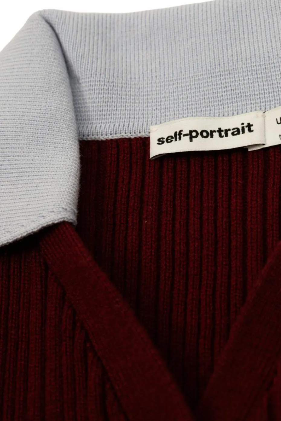 Self-Portrait Kids BURGUNDY Ribbed cardigan