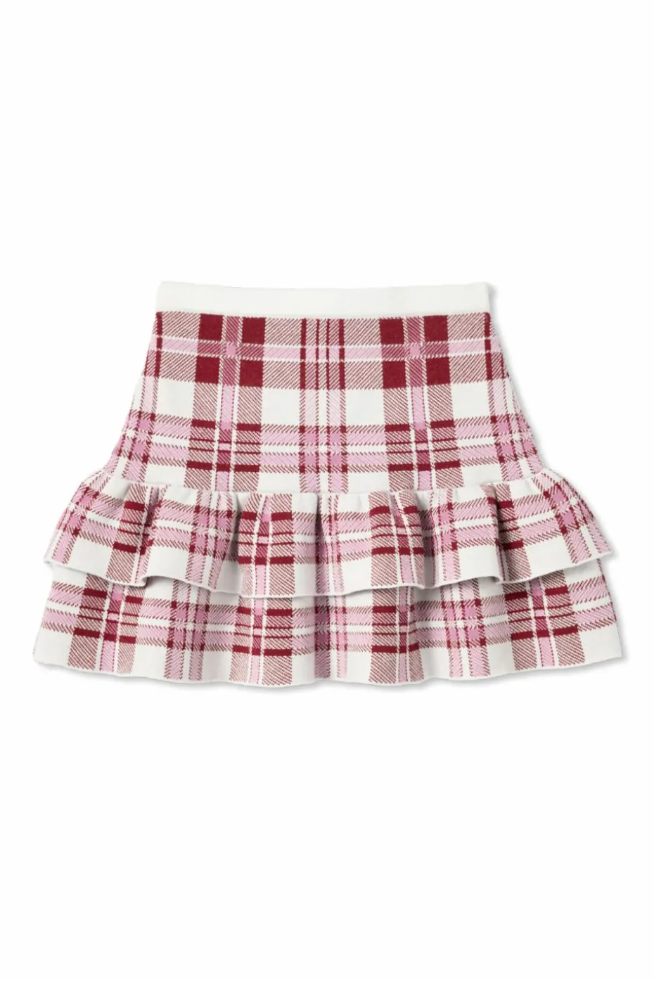 Self-Portrait Kids BURGUNDY Plaid pattern skirt
