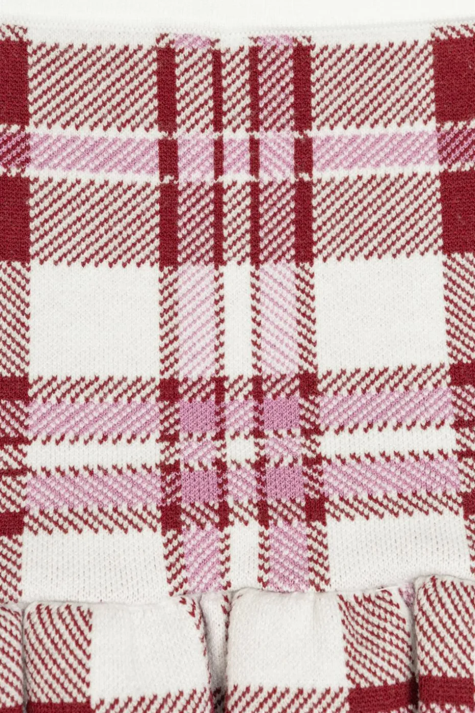 Self-Portrait Kids BURGUNDY Plaid pattern skirt