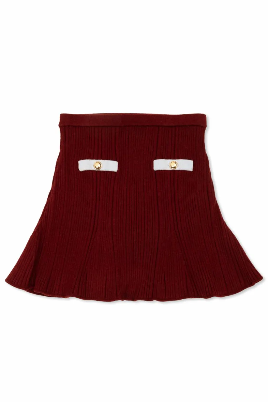Self-Portrait Kids BURGUNDY Ribbed skirt
