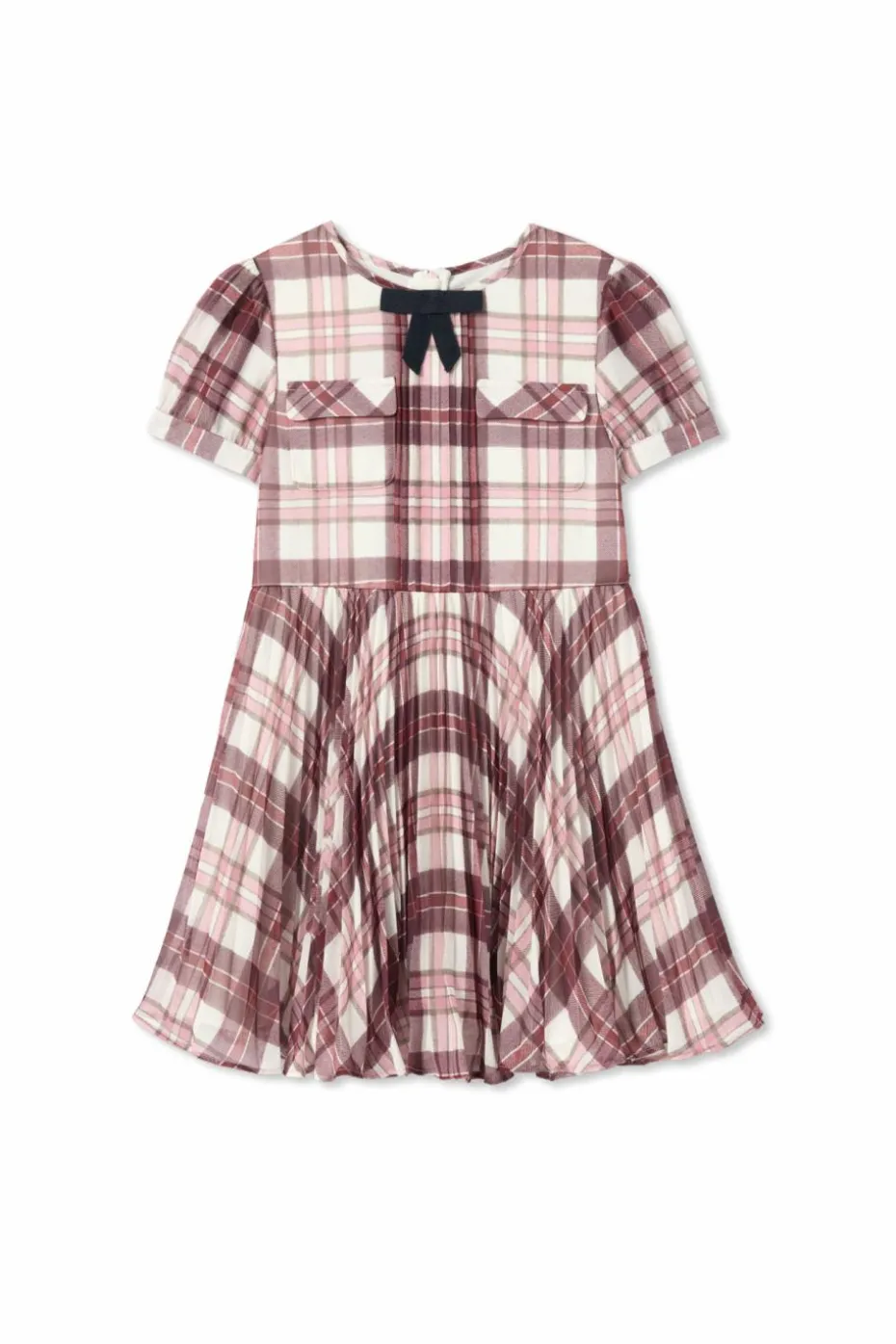 Self-Portrait Kids BURGUNDY Dress with check pattern