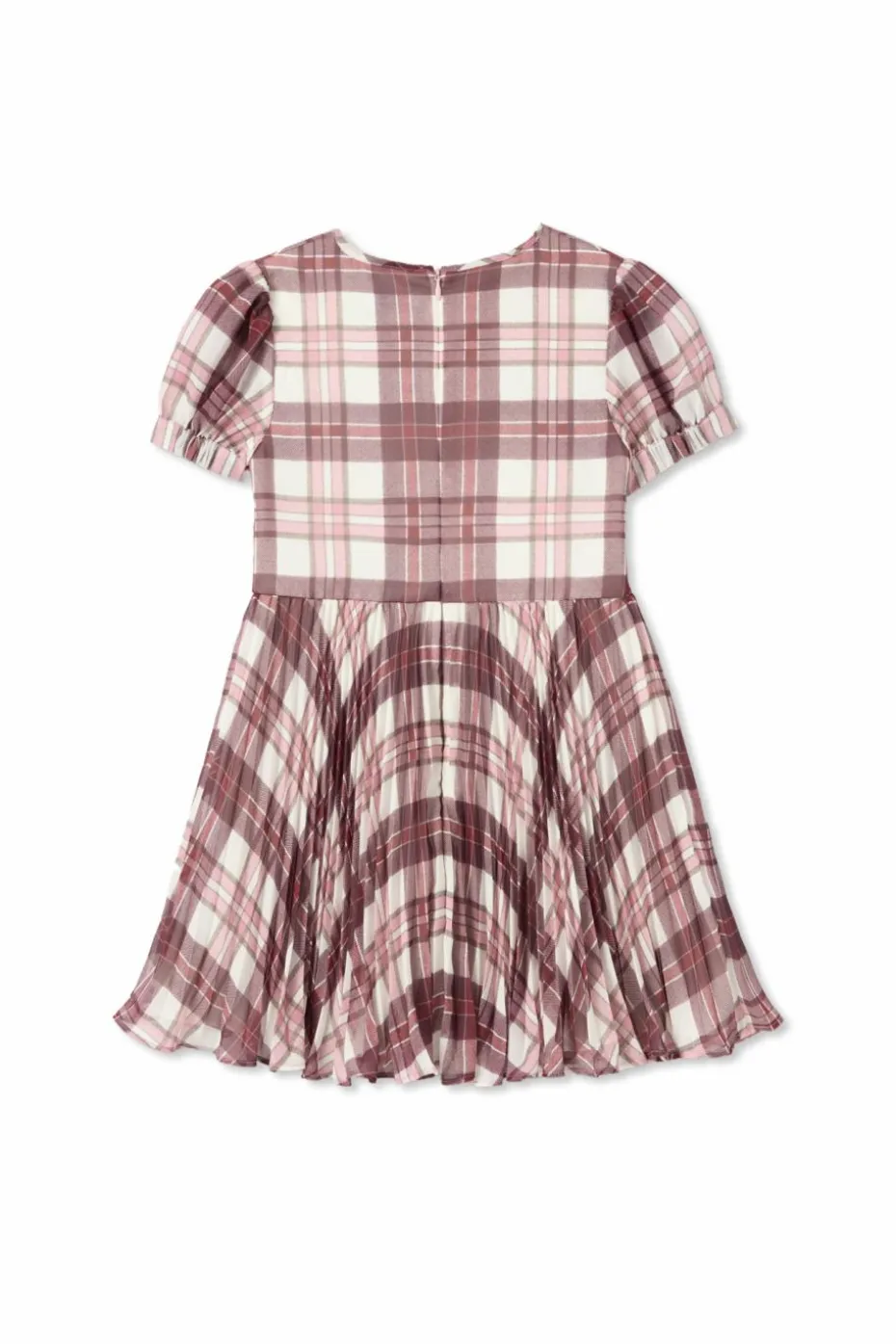 Self-Portrait Kids BURGUNDY Dress with check pattern