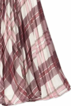 Self-Portrait Kids BURGUNDY Dress with check pattern