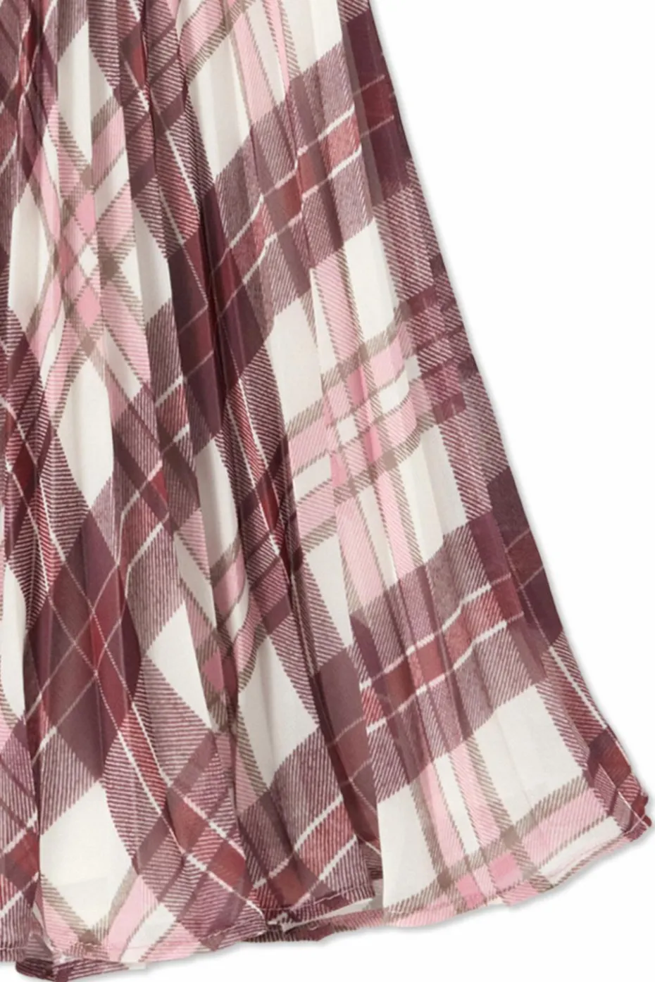 Self-Portrait Kids BURGUNDY Dress with check pattern