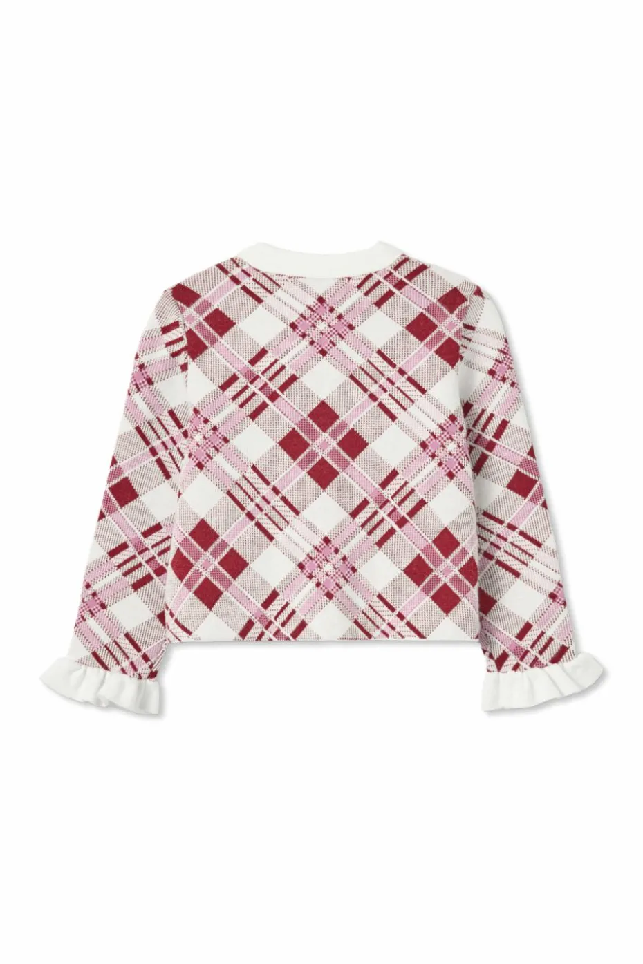 Self-Portrait Kids BURGUNDY Dress with a checkered pattern
