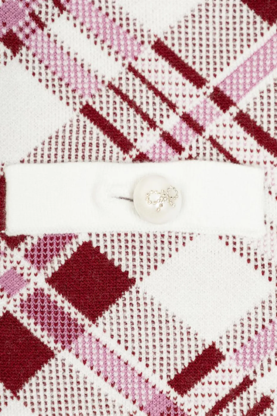 Self-Portrait Kids BURGUNDY Dress with a checkered pattern