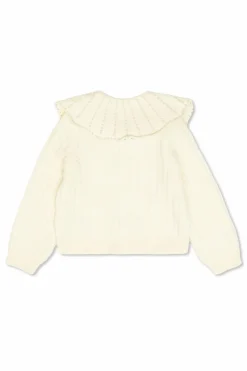 Self-Portrait Kids cream Cardigan with pearl embellishments