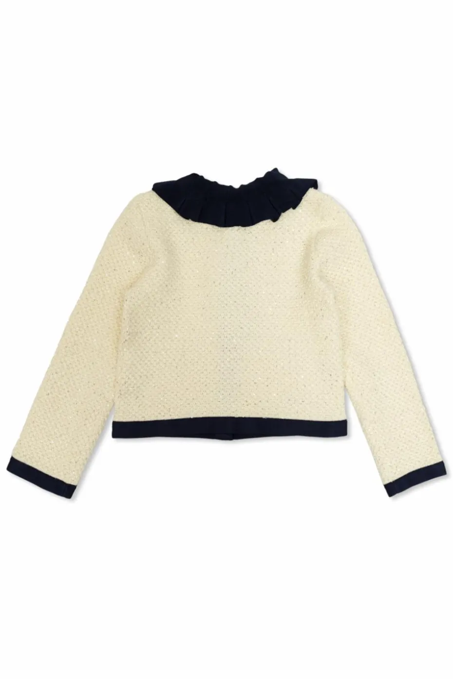Self-Portrait Kids cream Jacket with collar