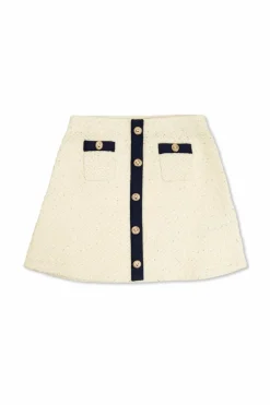 Self-Portrait Kids cream Skirt with buttons