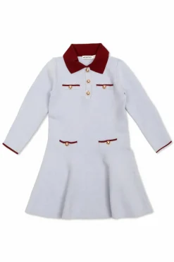 Self-Portrait Kids light blue Cotton dress