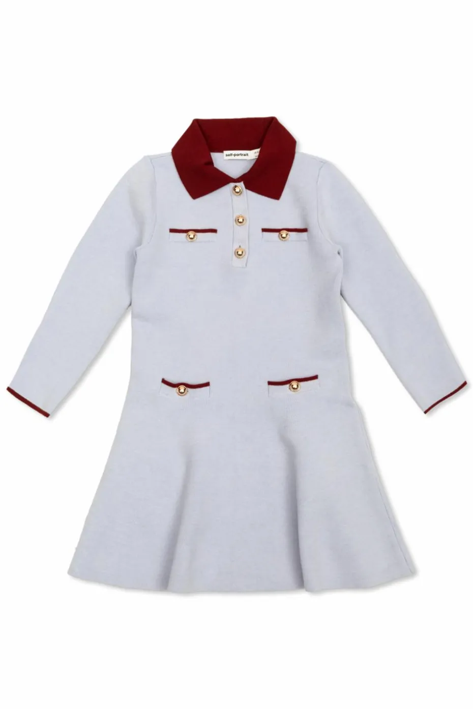 Self-Portrait Kids light blue Cotton dress