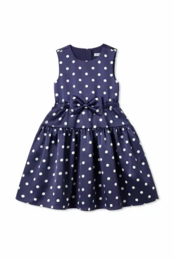 Self-Portrait Kids NAVY BLUE Dress with openwork trim
