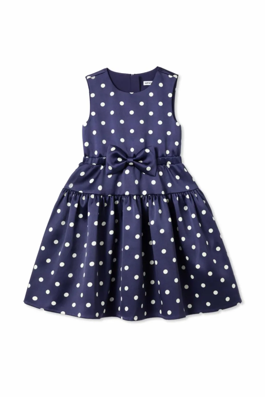 Self-Portrait Kids NAVY BLUE Dress with openwork trim