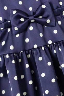 Self-Portrait Kids NAVY BLUE Dress with openwork trim