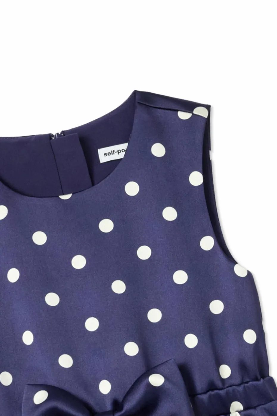 Self-Portrait Kids NAVY BLUE Dress with openwork trim