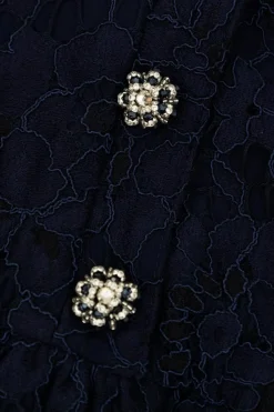 Self-Portrait Kids NAVY BLUE Lace dress