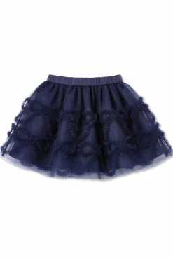 Self-Portrait Kids NAVY BLUE Skirt with tulle trim