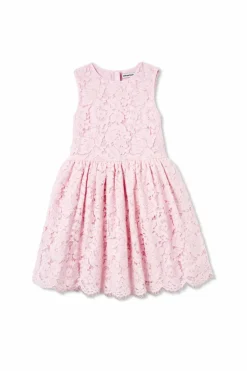 Self-Portrait Kids PINK Dress with openwork trim