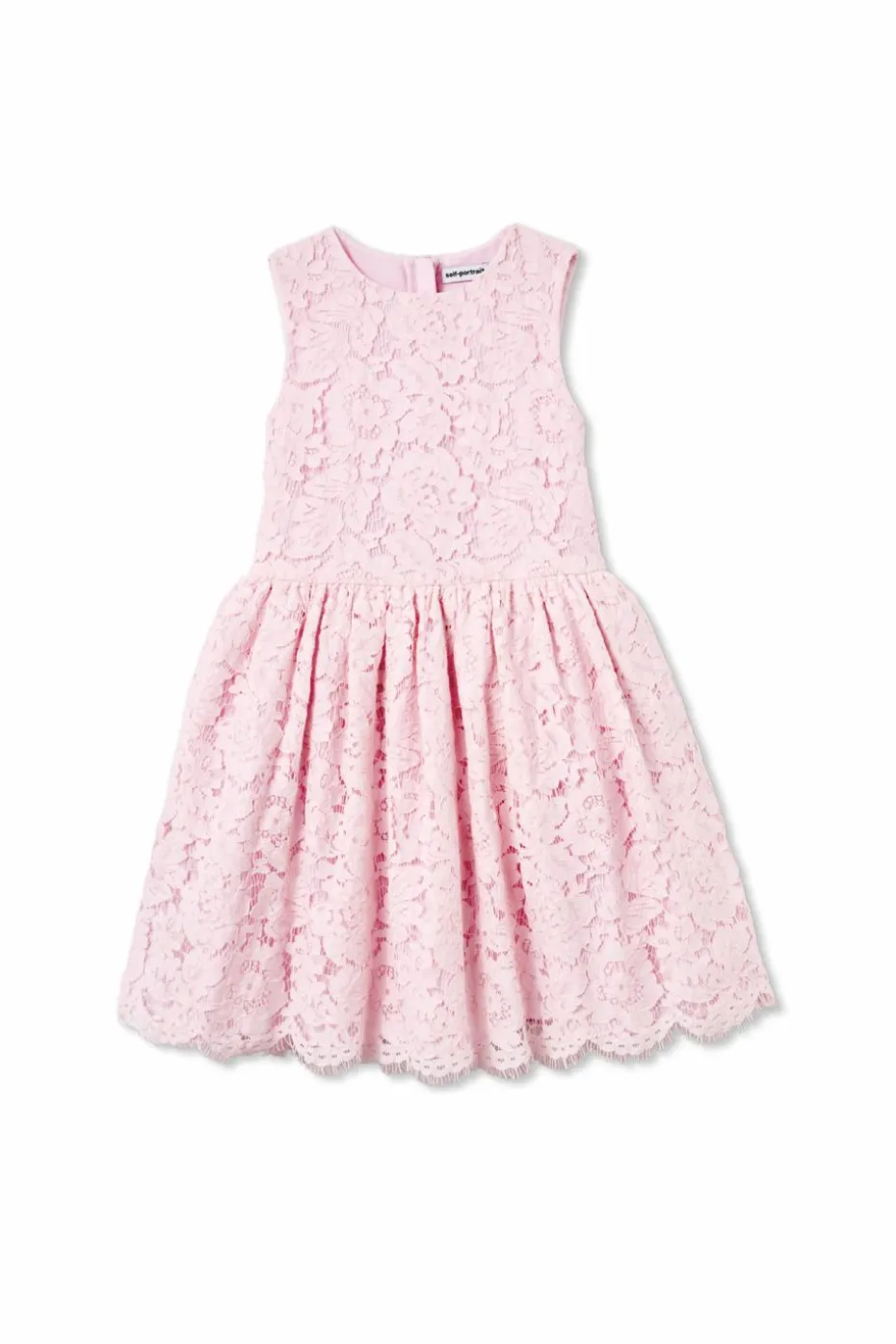 Self-Portrait Kids PINK Dress with openwork trim