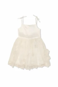 Self-Portrait Kids WHITE Dress with floral motif