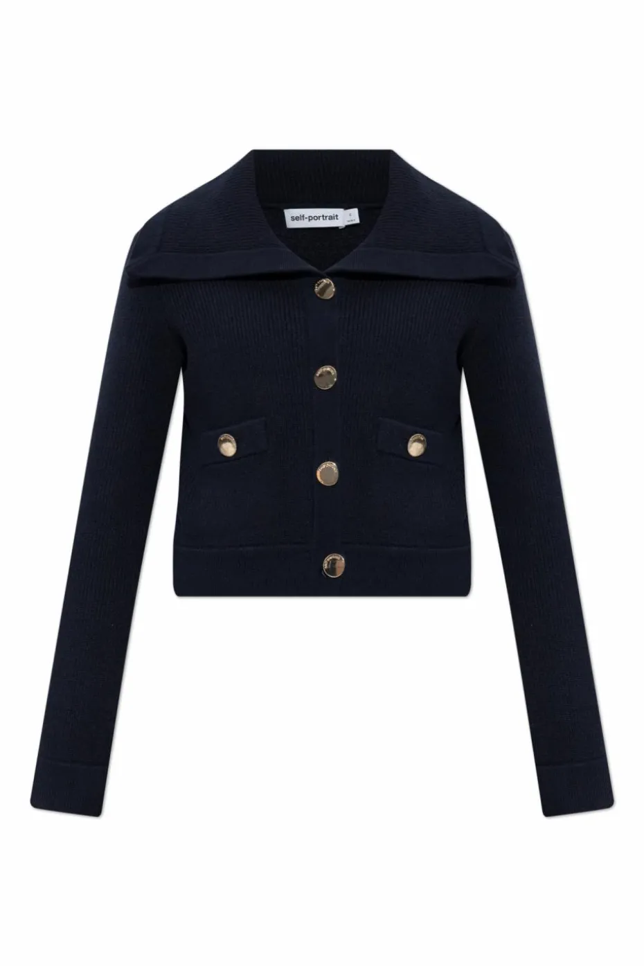 Self-Portrait NAVY BLUE Cardigan with pockets