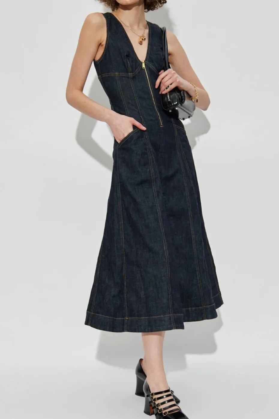 Self-Portrait NAVY BLUE Denim dress