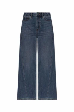 Self-Portrait NAVY BLUE Jeans with wide legs
