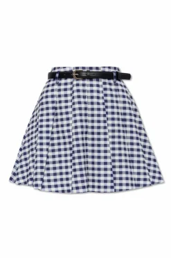 Self-Portrait NAVY BLUE Pleated skirt