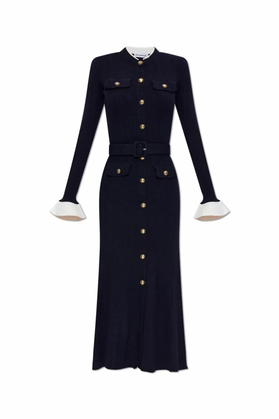Self-Portrait NAVY BLUE Ribbed dress