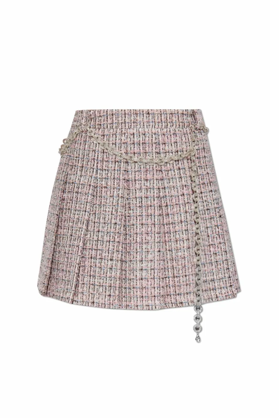 Self-Portrait PINK Tweed pleated skirt
