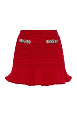 Self-Portrait RED Short Tweed Skirt